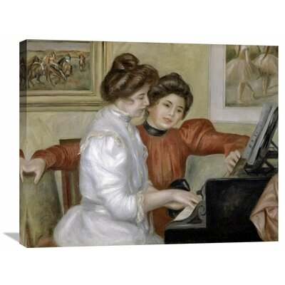 'Yvonne and Christine Lerolle at the Piano, 1897-1898' by Pierre-Auguste Renoir Painting Print on Wrapped Canvas - Image 0