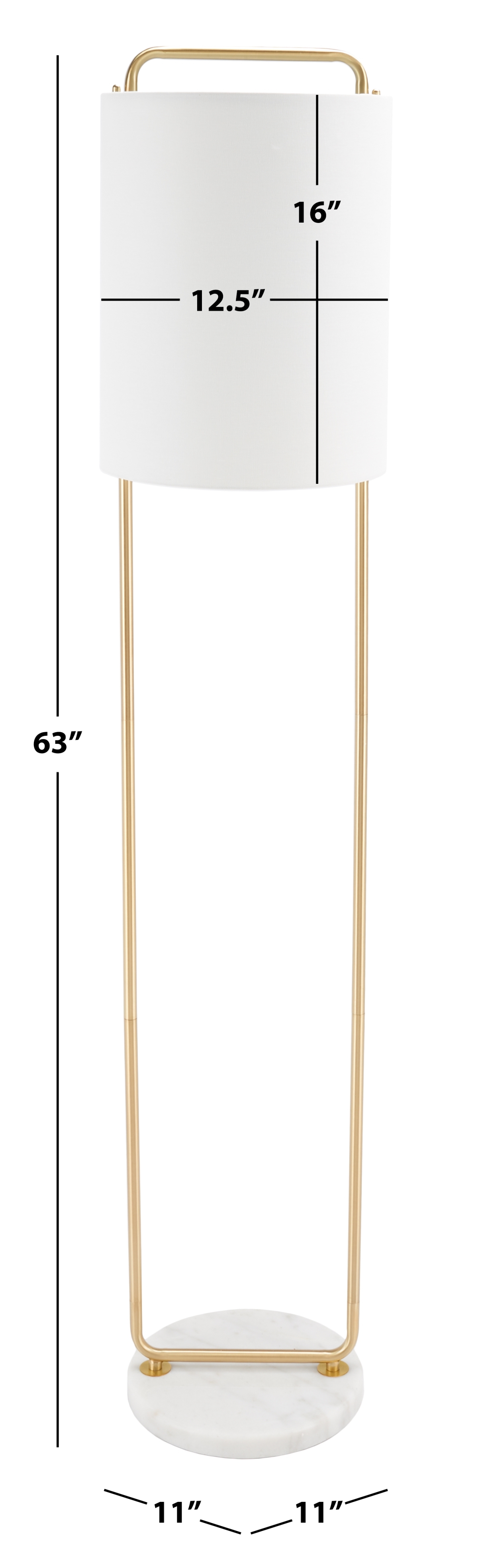 Giulia 63" Floor Lamp - Gold/White Marble - Image 1