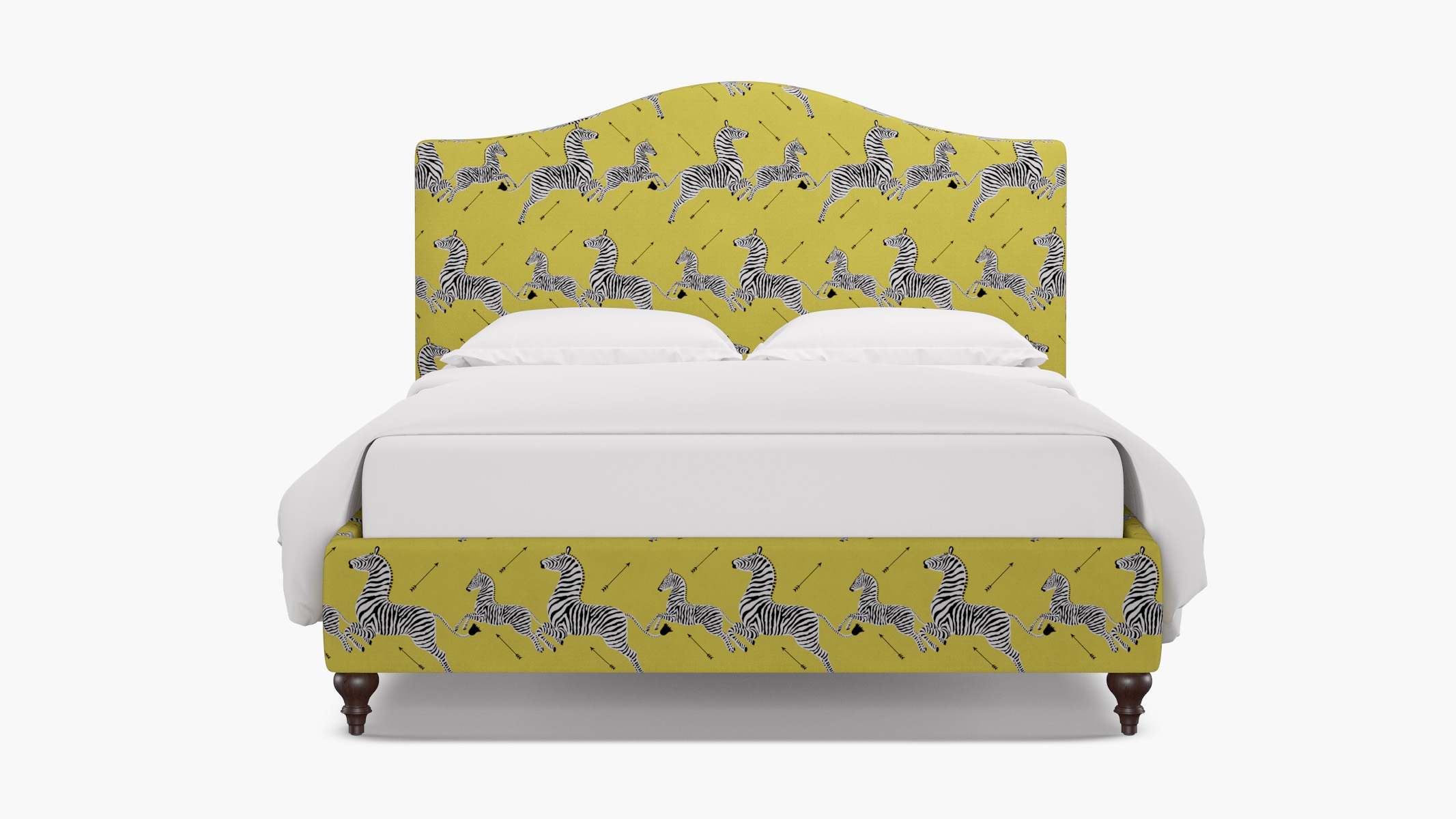 Camelback Bed, Yellow Zebra, Espresso Traditional Turned Leg, King - Image 0