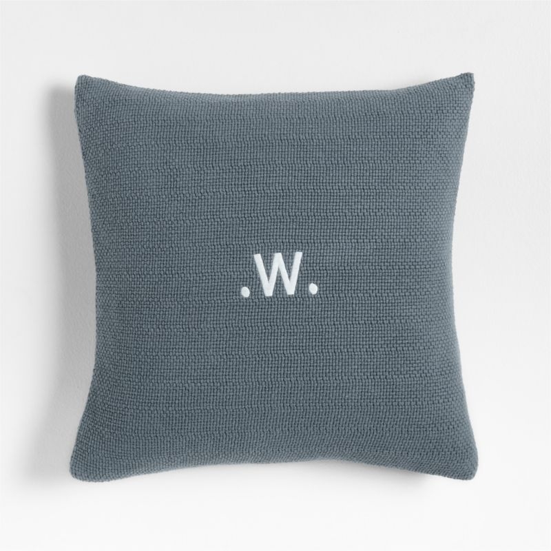 Organic Cotton Basketweave 20x20 Blue Throw Pillow Cover - Image 4