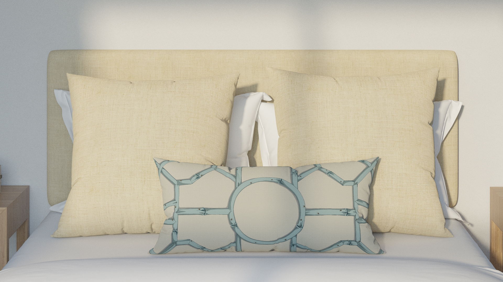 Throw Pillow 14" x 30", Blue Baldwin Bamboo, 14" x 30" - Image 2