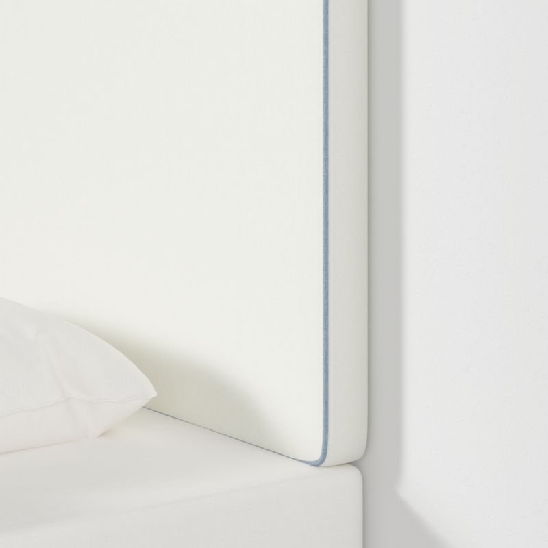 Bevel White with Blue Piping Twin Wall-Mounted Headboard - Image 3