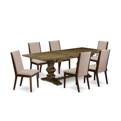 Nelia Extendable Rubberwood Solid Wood Dining Set - Image 0