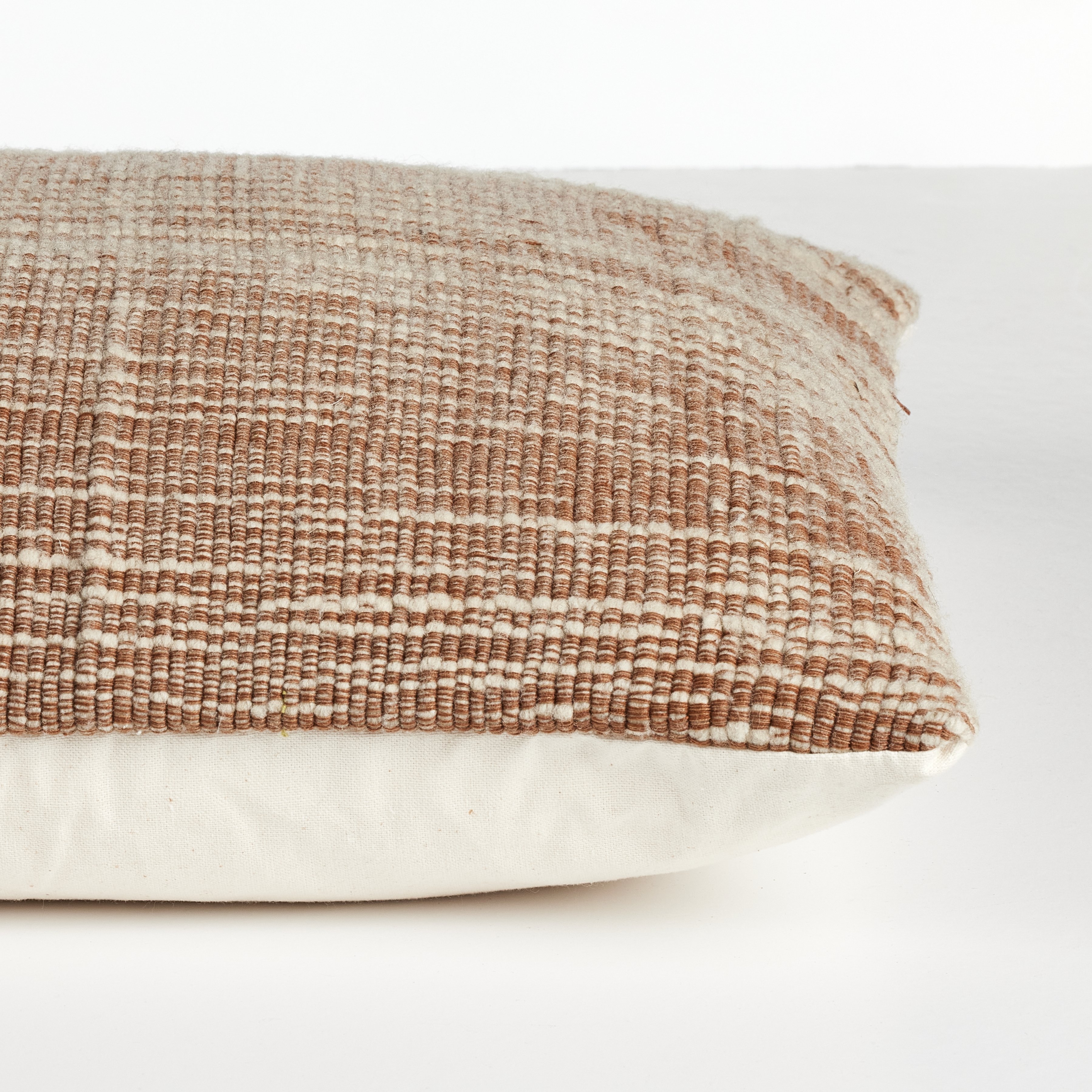 Handwoven Stripe Wool Pillow-Ntrl-20x20 - Image 6