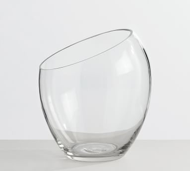 Skylar Slanted Glass Vase, Clear, 8"H - Image 2