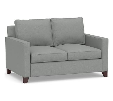 Cameron Square Arm Upholstered Deep Seat Loveseat 2-Seater 60", Polyester Wrapped Cushions, Performance Brushed Basketweave Chambray - Image 0