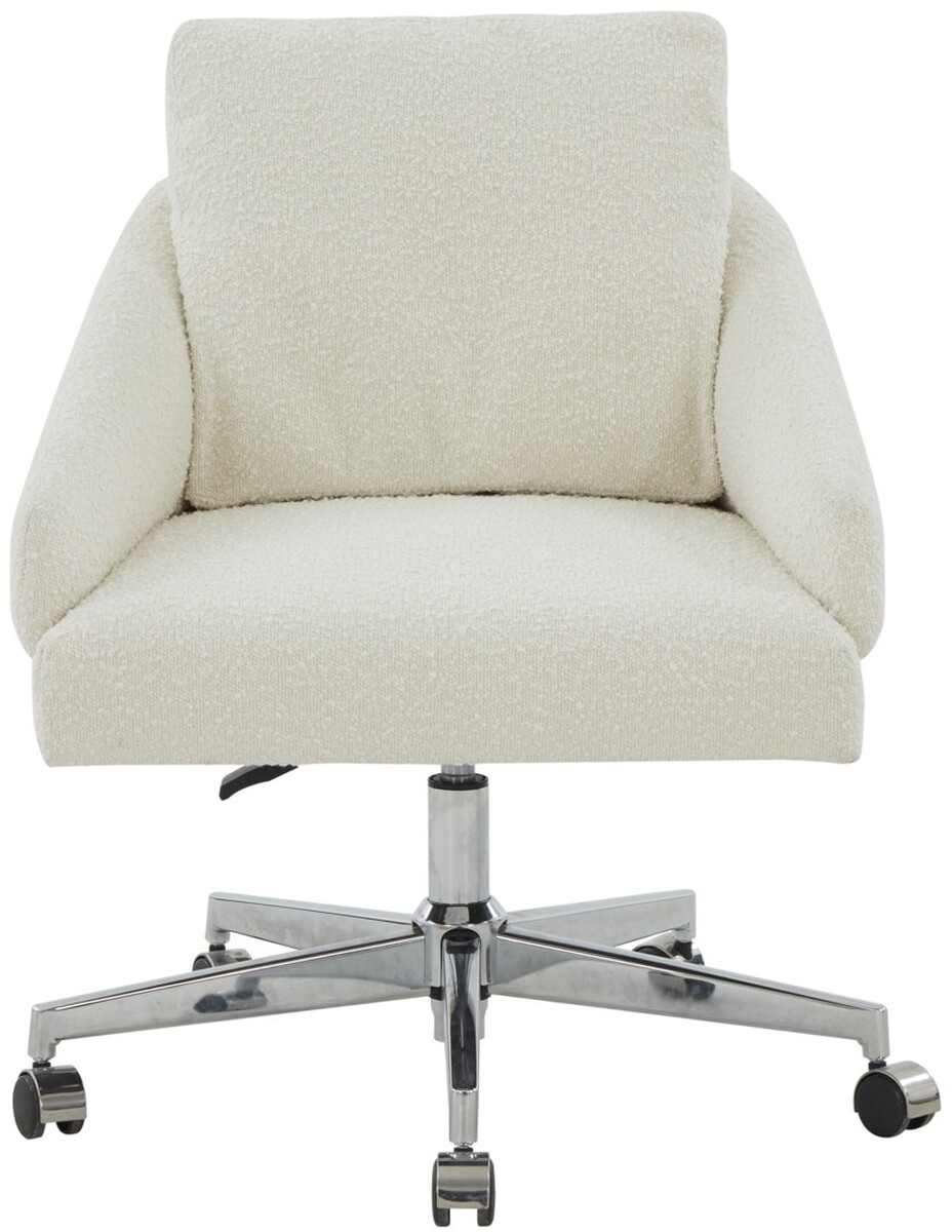 Blayke Boucle Adjustable Desk Chair - Ivory/Silver - Image 1