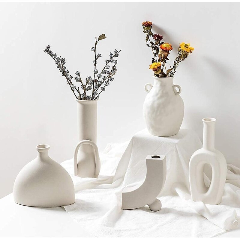 Ripalda White 6.5'' Ceramic Table Vase - Image 1