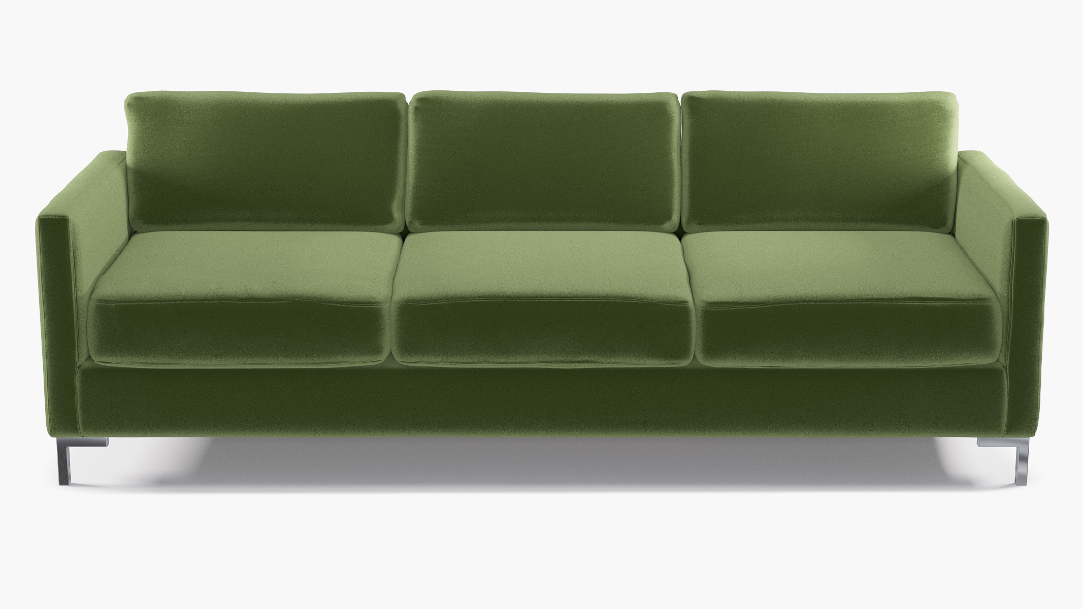 Modern Sofa, Essex Performance Velvet, Chrome L Leg - Image 0