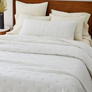 Organic Washed Cotton Quilt, Twin/Twin XL Set, White - Image 0