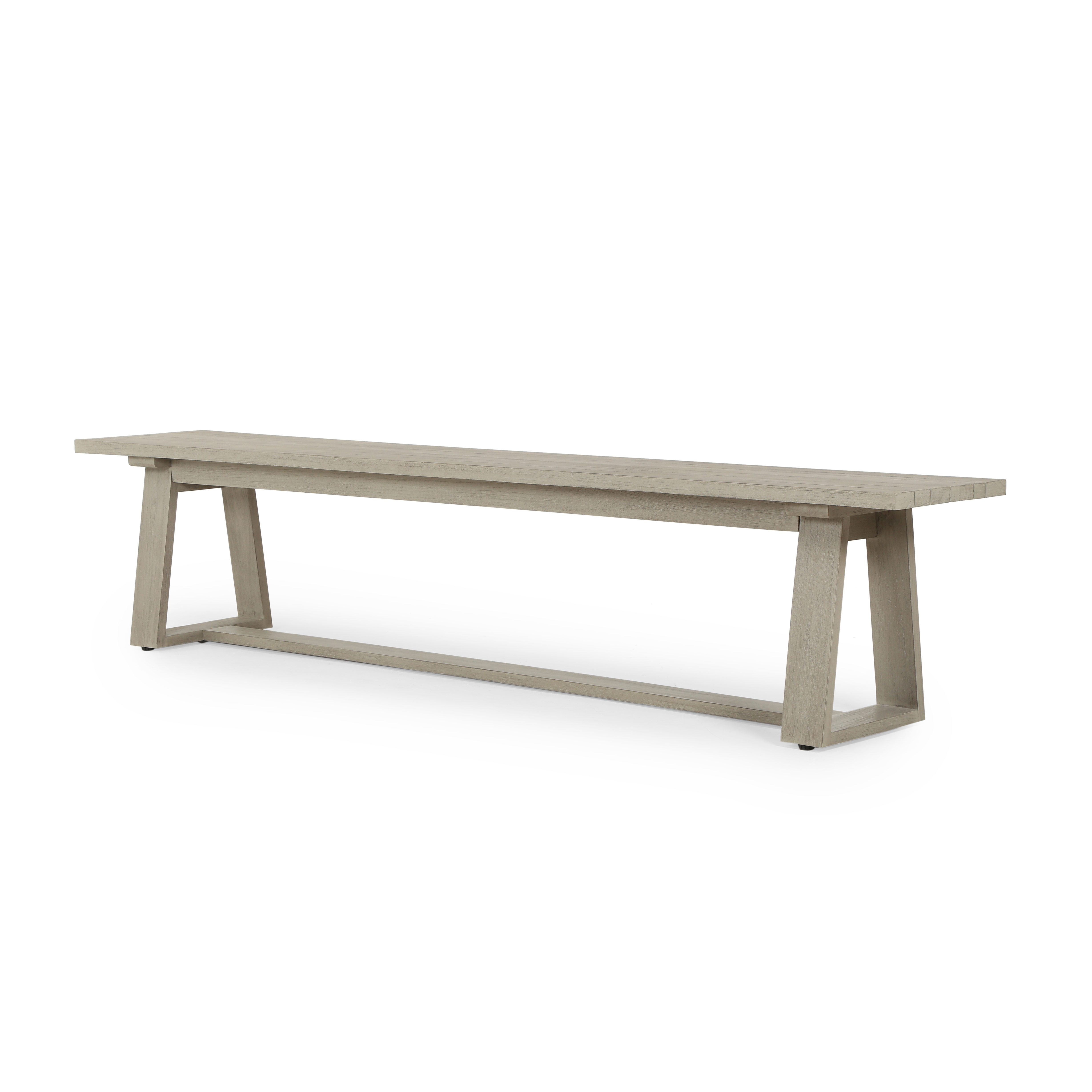 Atherton Outdoor Dining Bench - Weathered Grey-FSC - Image 0