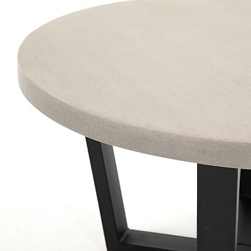 Malfa 31.5" Outdoor Round Coffee Table, Light Grey - Image 3