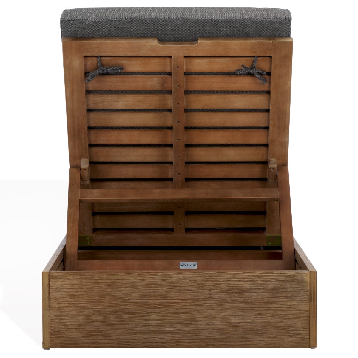 Vincent Wood Chaise Lounge Chair - Natural/Dark Grey - Image 7