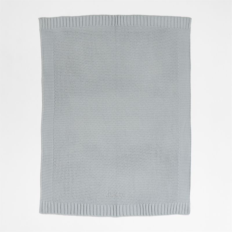 Bubble Knit Mist Blue Baby Stroller Blanket - Image 7