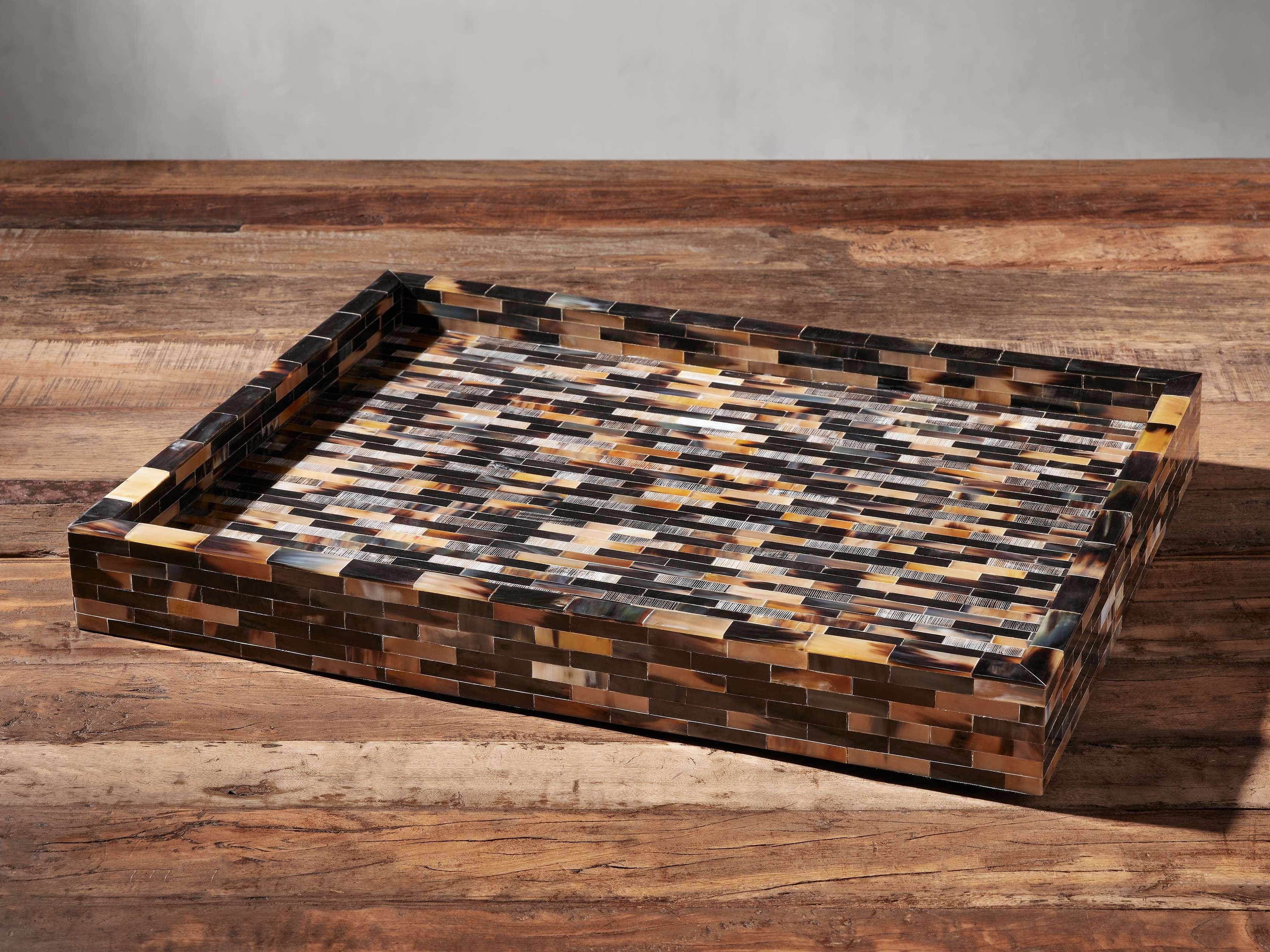 Tabor Rectangular Tray in Horn Black - Image 0