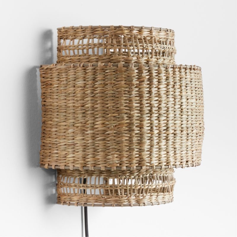 Nossa Natural Woven Plug In Wall Sconce Light - Image 3