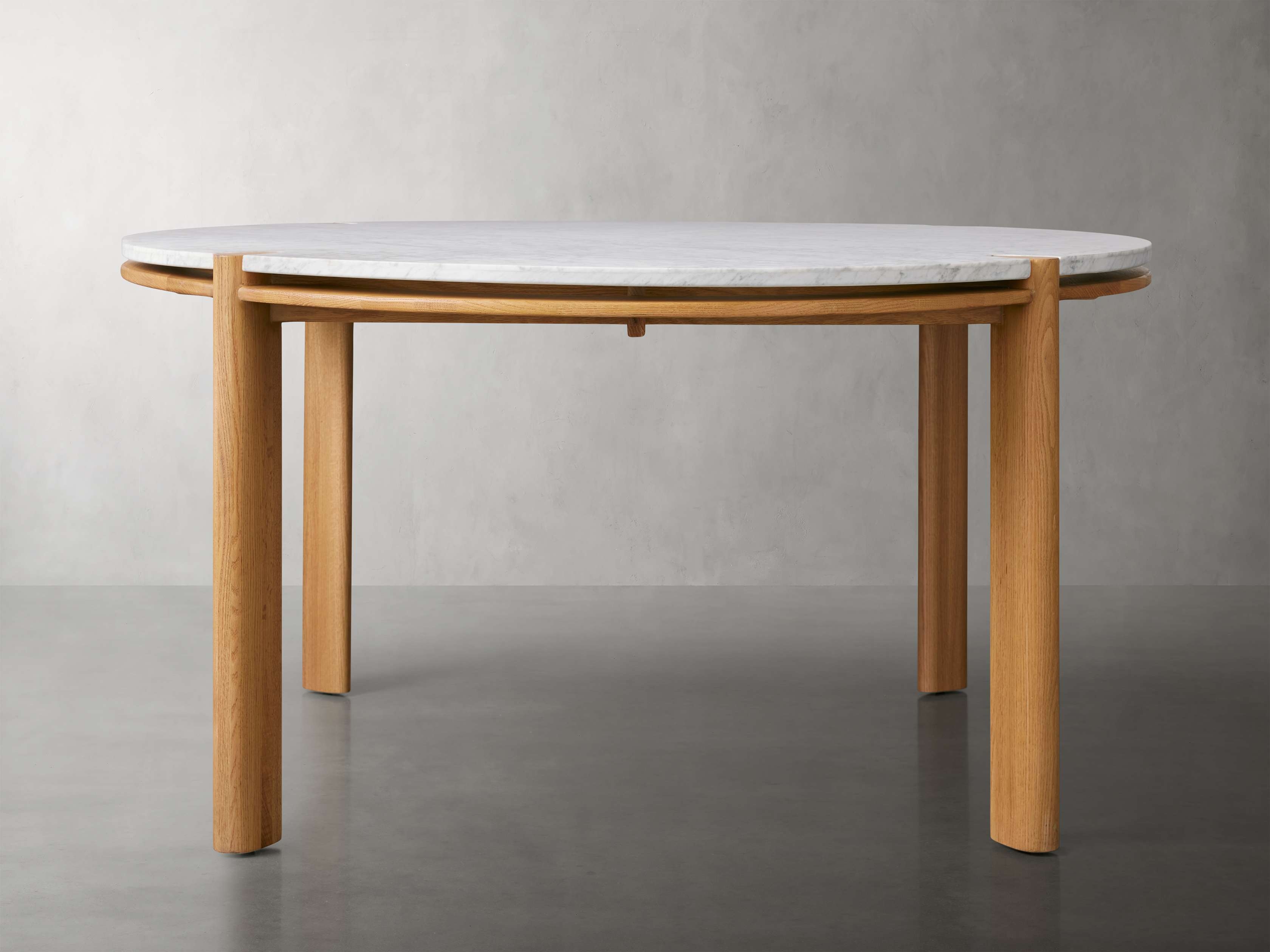 Pyet 48" Round Dining Table in Carrara Stone White - Image 0