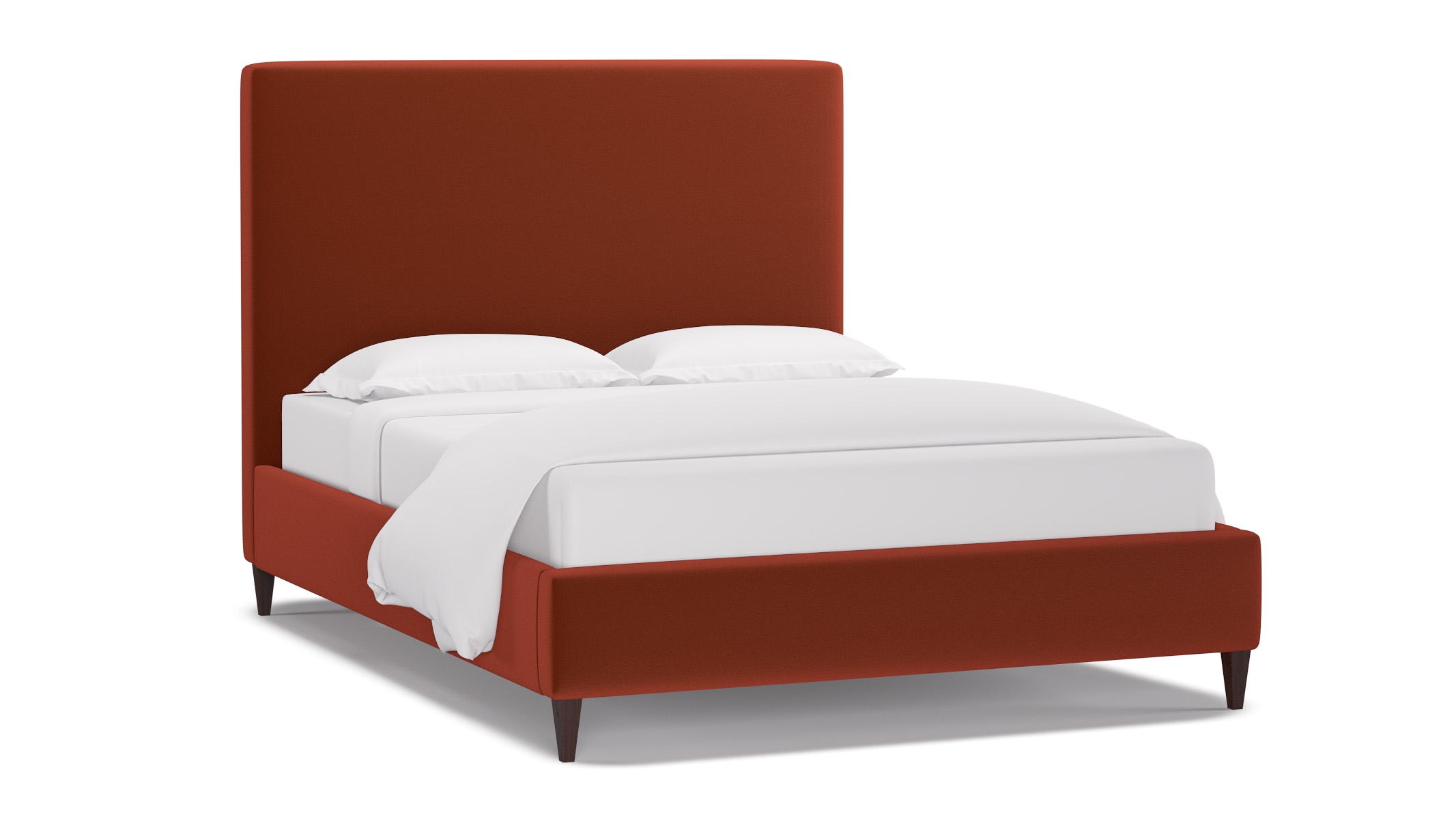 Classic Bed, Rust Performance Velvet, Espresso Square Tapered Leg, Twin - Image 1