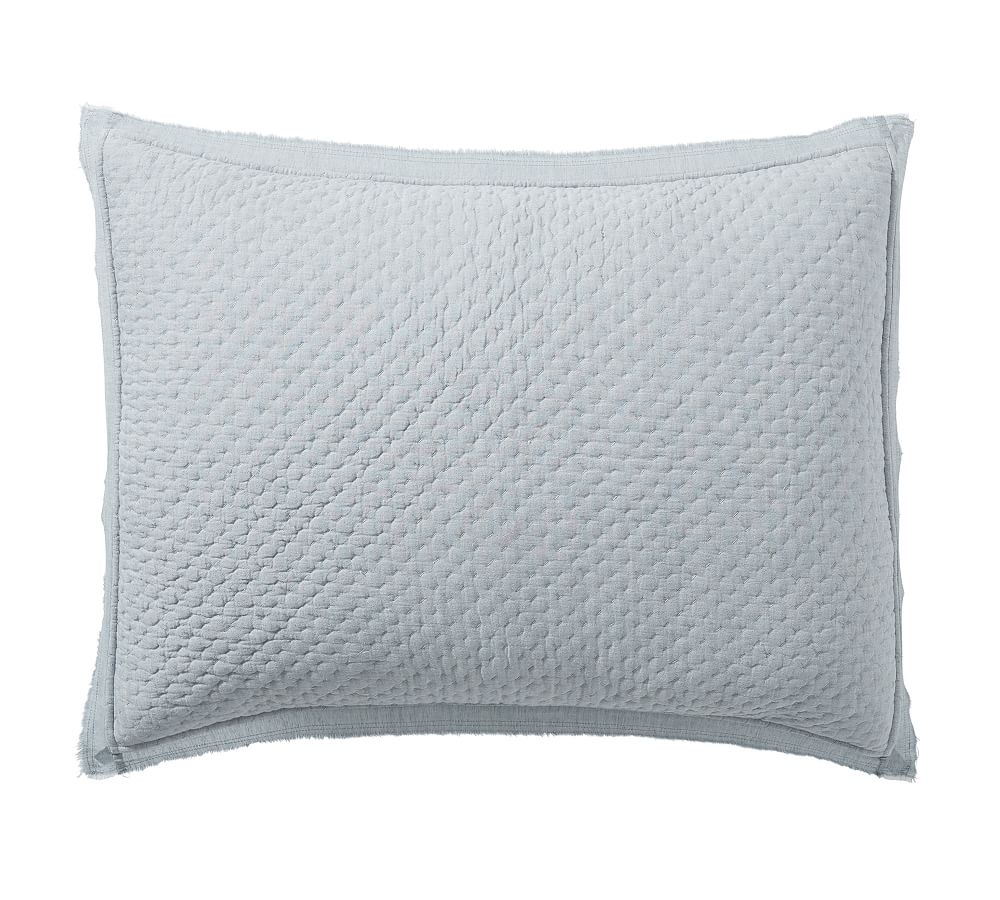 Chambray Cotton Handcrafted Melange Quilted Sham, Standard - Image 0