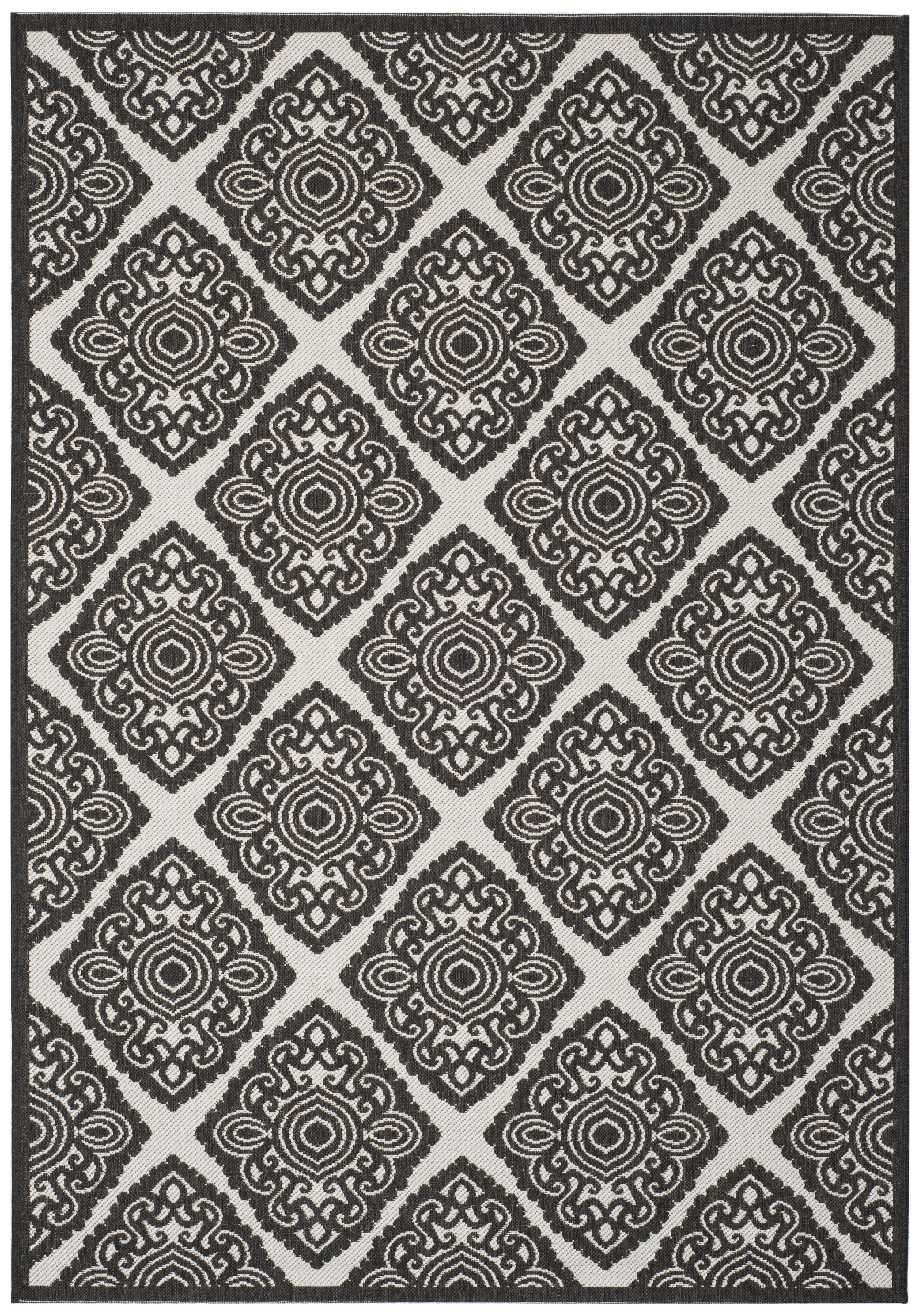 Arlo Home Indoor/Outdoor Woven Area Rug, LND132A, Light Grey/Charcoal,  5' 1" X 7' 6" - Image 0