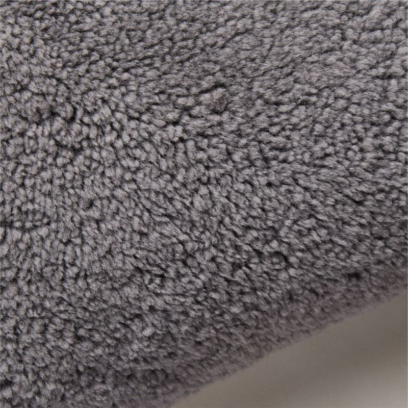 Roslin Slate Blue Shearling Throw Pillow Cover 18" - Image 1