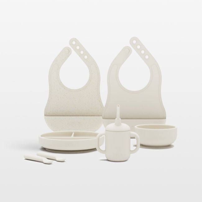 Lalo Oatmeal White First Bite Full Baby Feeding Set - Image 0