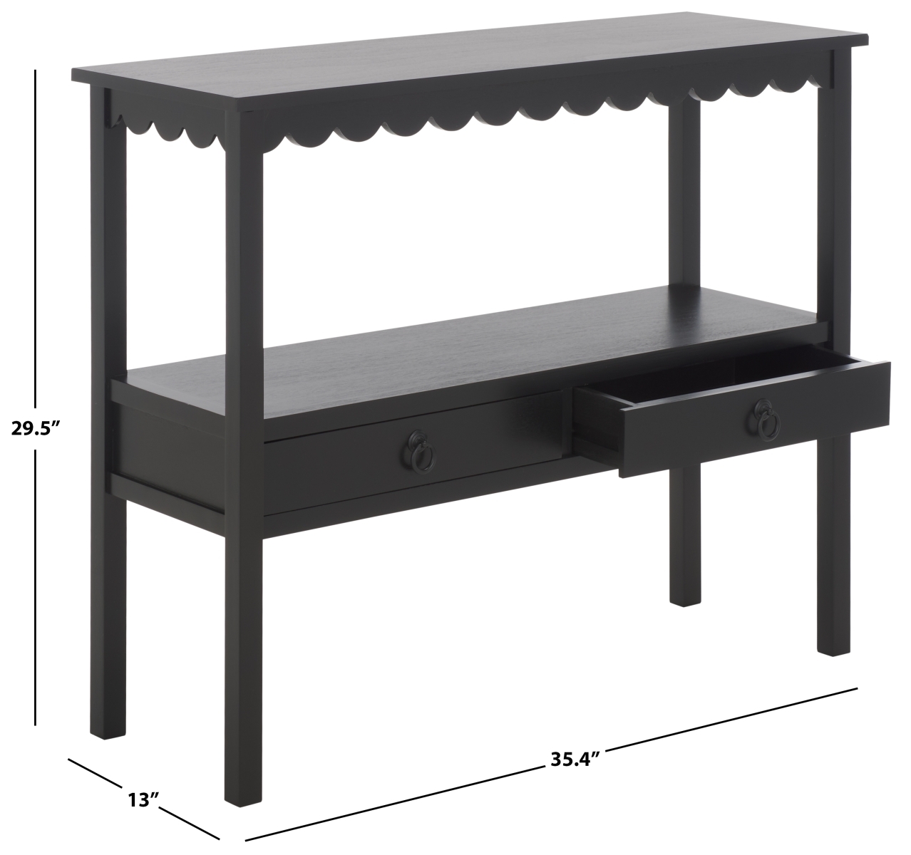 Haven Lower 2 Drawer Console - Matte Black - Image 9