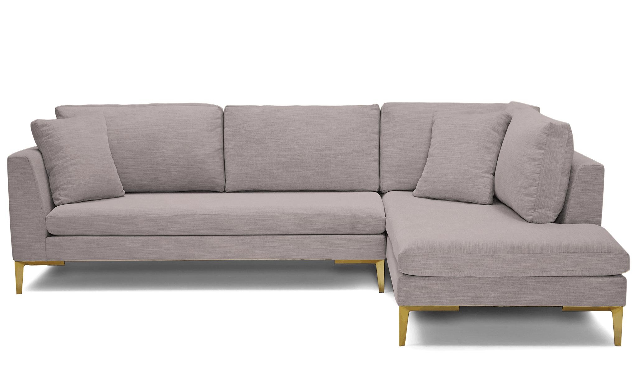 Purple Ainsley Mid Century Modern Sectional with Bumper - Sunbrella Premier Wisteria - Right  - Image 0