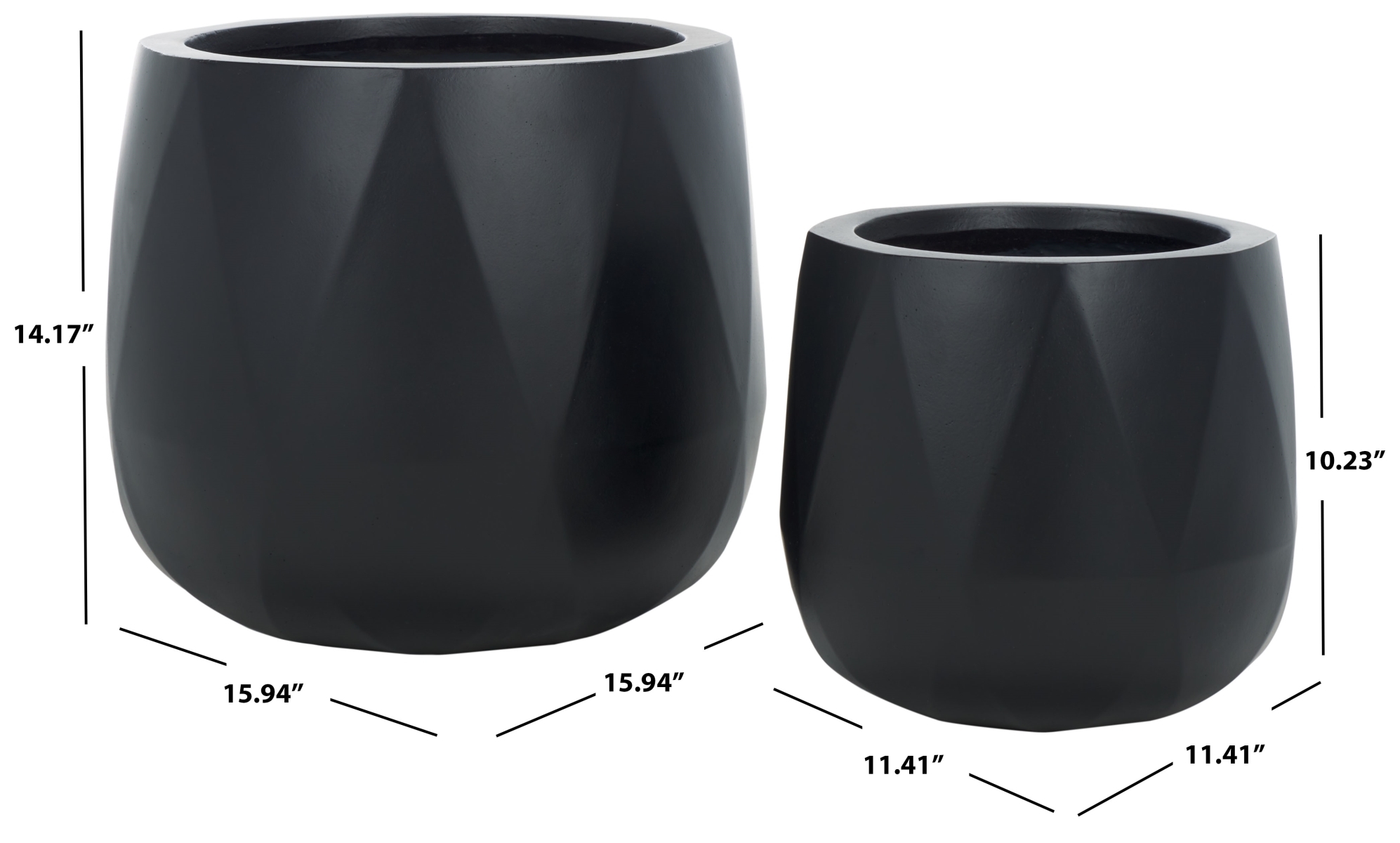 Indoor-Outdoor Kane Planter Pot - Black - Safavieh - Image 5