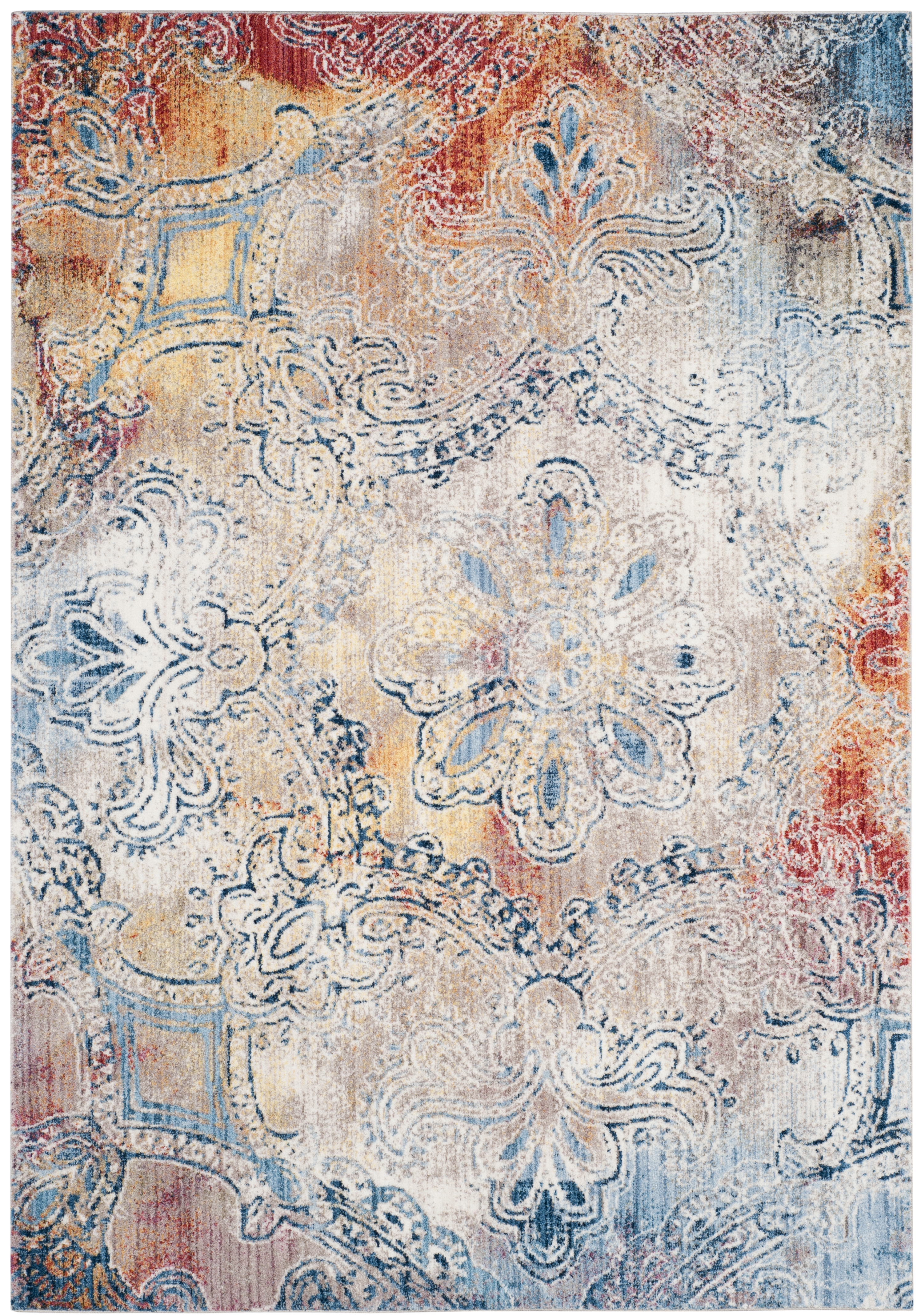 Arlo Home Woven Area Rug, MNY648D, Red/Multi,  4' X 6' - Image 0