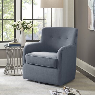 Pyatt 29" Wide Tufted Polyester Swivel Armchair - Image 0