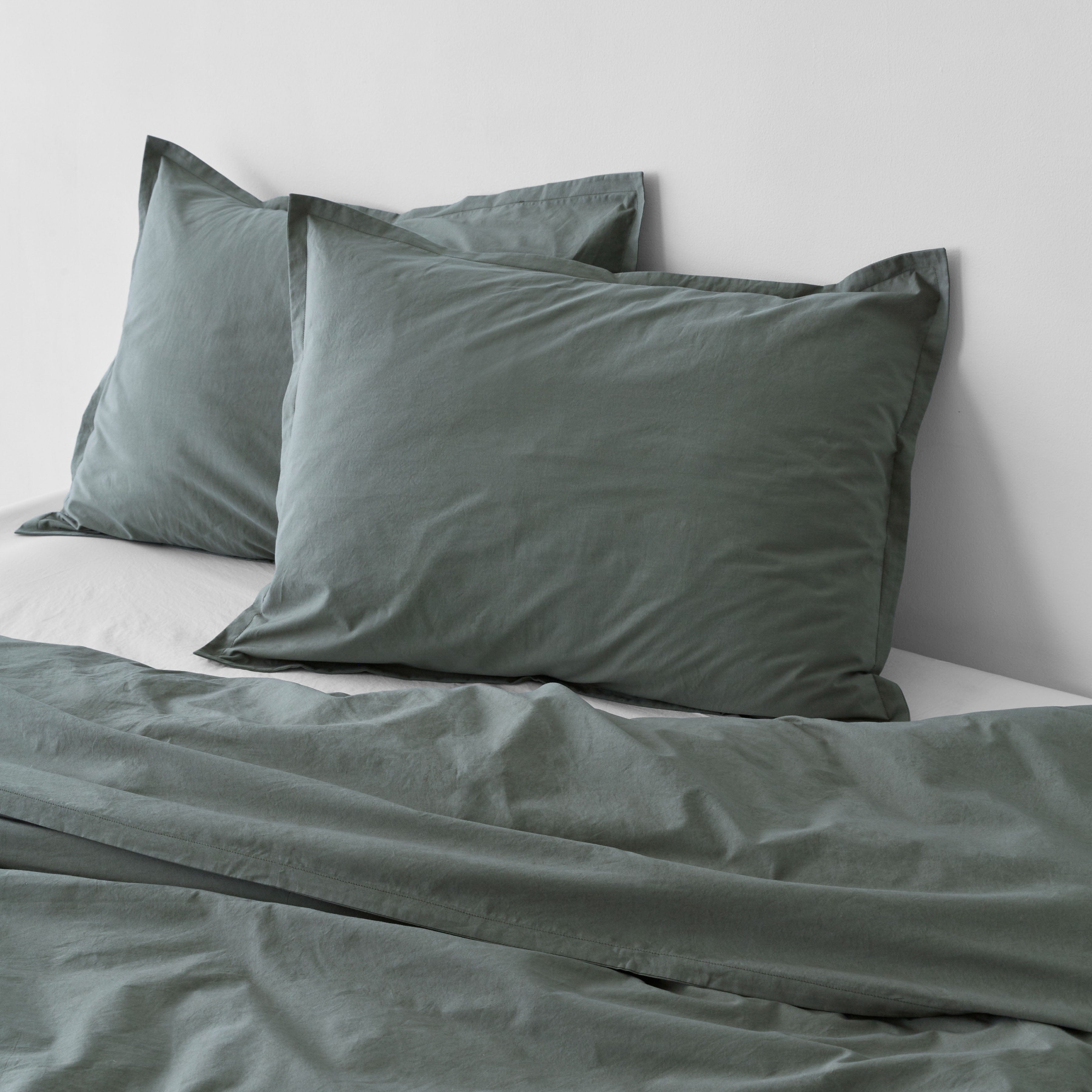 The Citizenry Organic Stonewashed Percale Euro Shams | Grey - Image 7