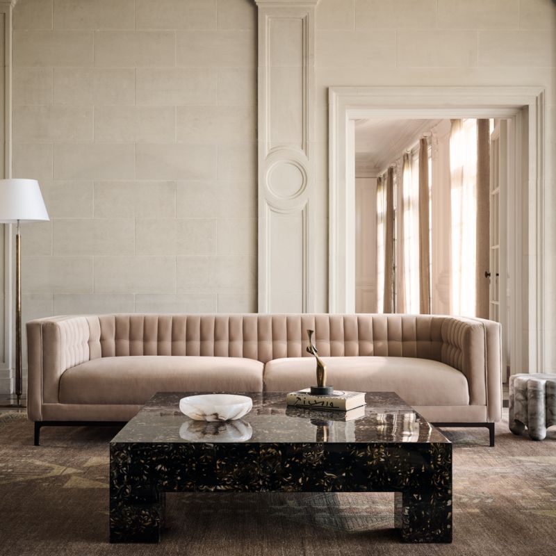 Ambroise 104" Wooly Sand Sofa - Image 1
