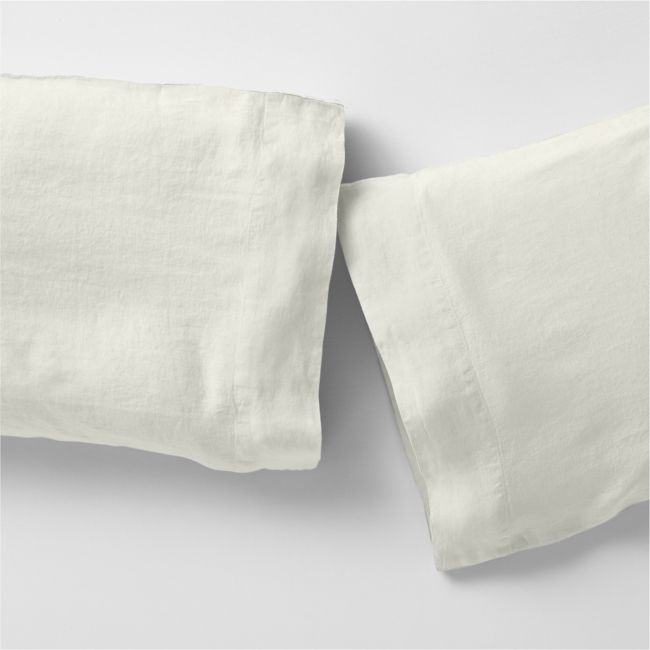 Aire Natural EUROPEAN FLAX ™-Certified Linen Pampas Ivory Standard Pillowcases, Set of 2 - Image 0