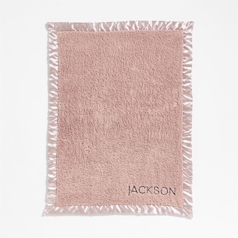 Satin Trim Rosy Lilac Plush Baby Stroller Blanket - Image 1