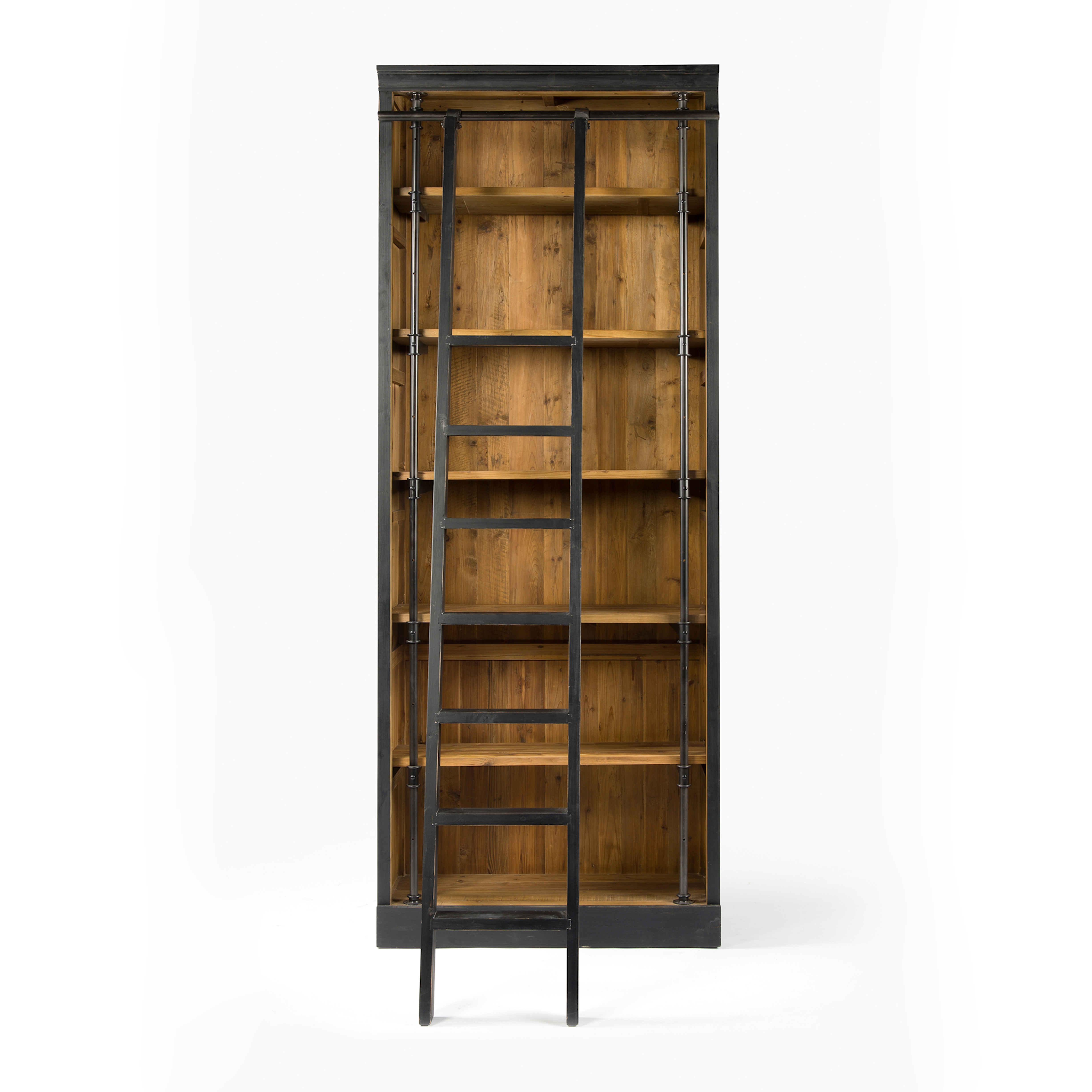 Ivy Bookcase And Ladder-Matte Black - Image 4