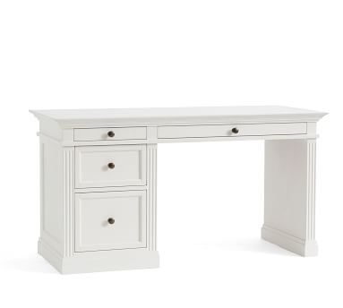 Livingston 57" Writing Desk with Drawers, Dusty Charcoal - Image 4