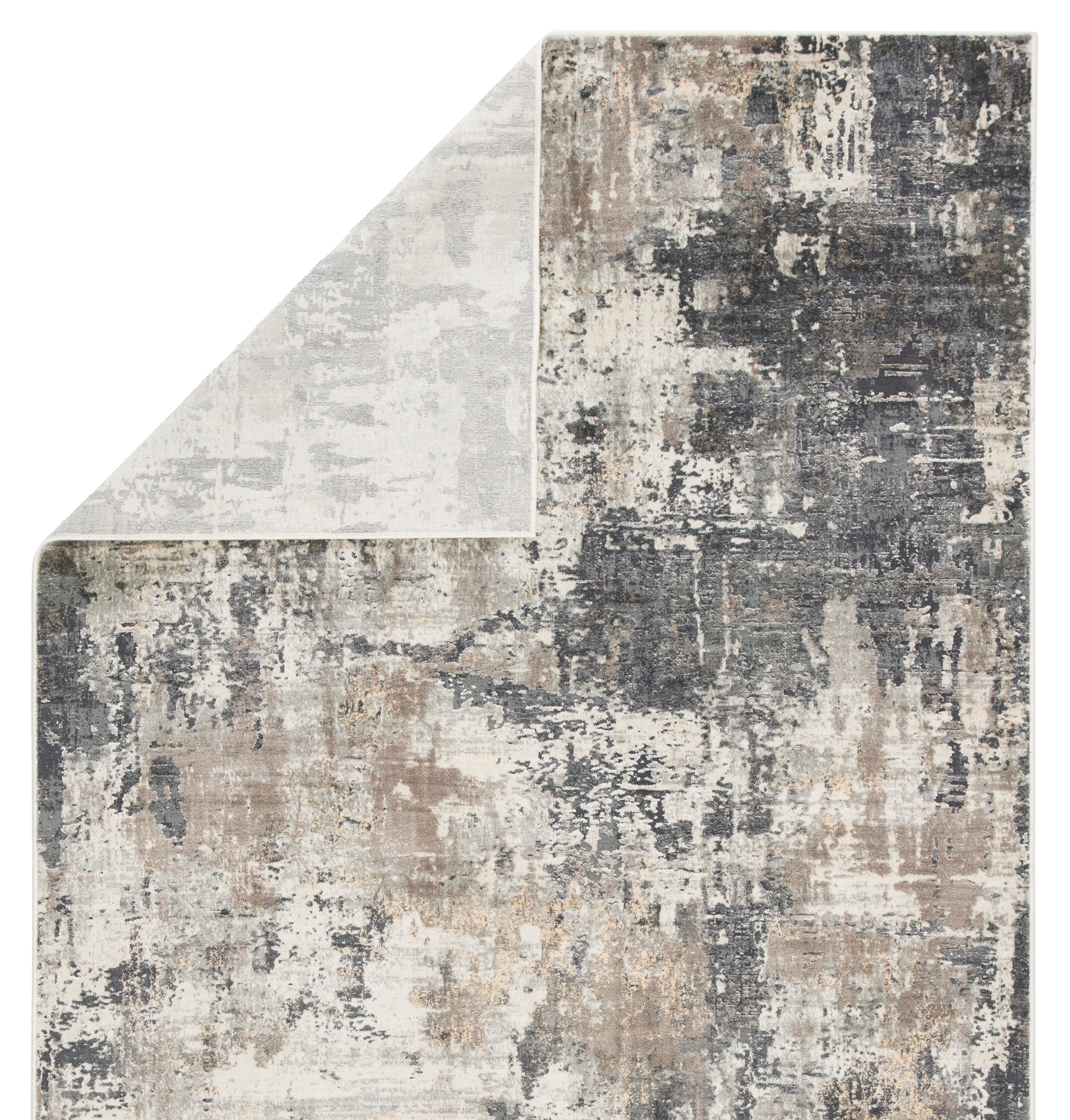 Sisario Abstract Gray/ Gold Area Rug (8'10"X12') - Image 2