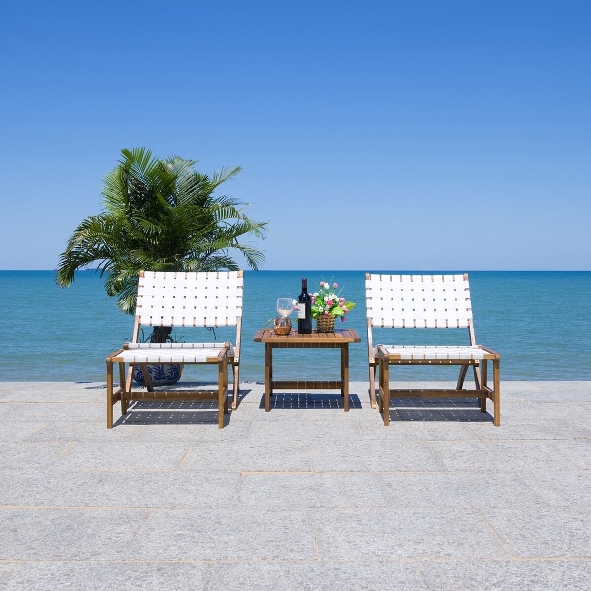 Darryl Living Set - Natural/White - Safavieh - Image 8