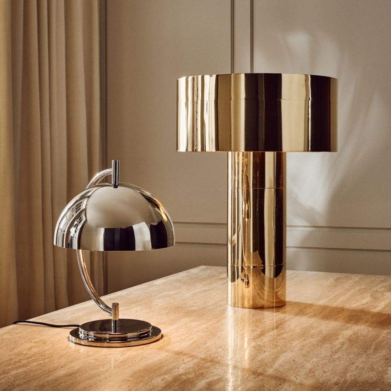 Melani Polished Nickel Dome Table Lamp - Image 4