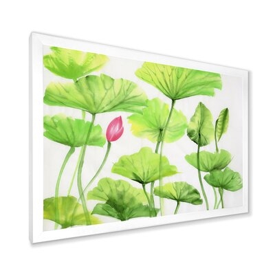 Vintage Pink Lotuses In The Pond VIII - Traditional Canvas Wall Art Print - Image 0