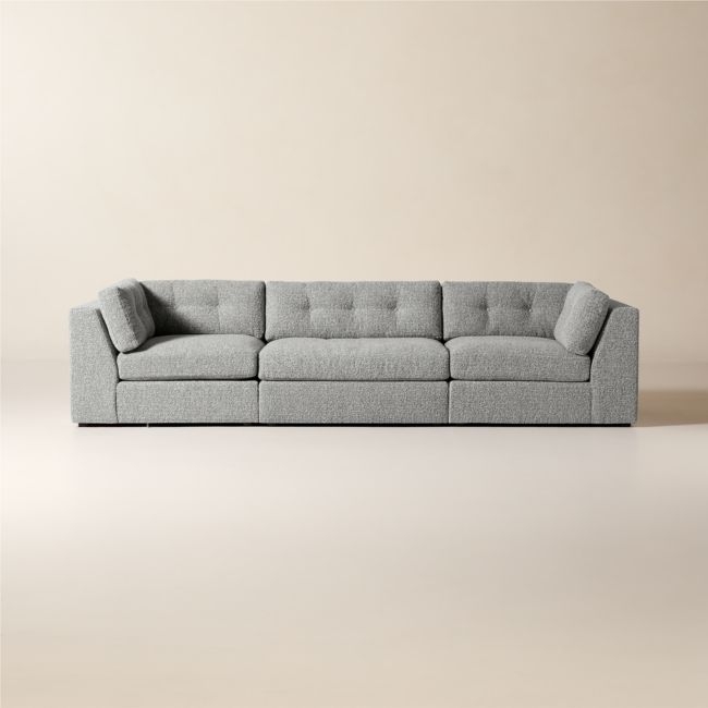 Sohla 3-Piece Grey Boucle Sectional Sofa - Image 0
