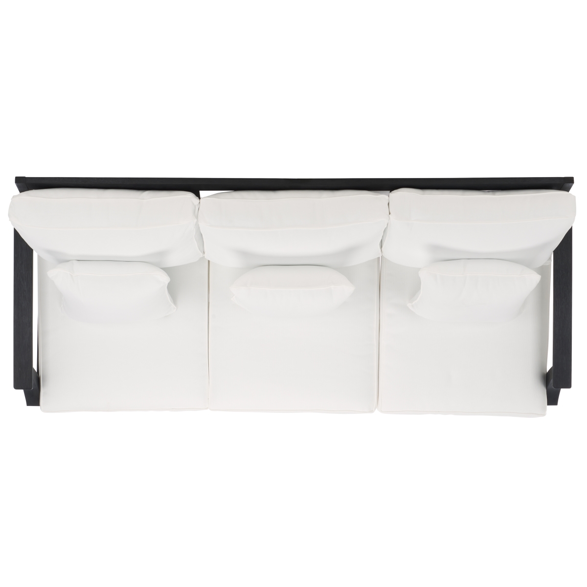 Martinique Wood Patio Sofa - Black/White - Image 4