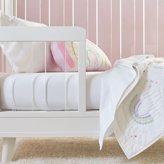 Organic Cotton Crib Fitted Sheet, Stone White, WE Kids - Image 0