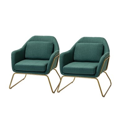 Dundrod Accent Chair With Gold Metal Base Set Of 2 - Image 0