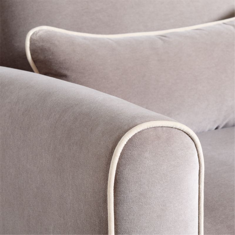 Miles Fawn Beige Velvet Nursery Power Recliner Chair with Wooden Base - Image 2