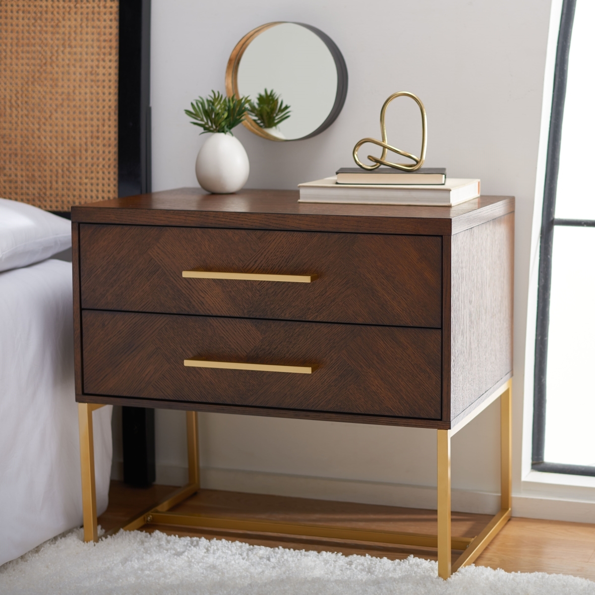 Estelle Nightstand - Walnut - Safavieh - Image 1