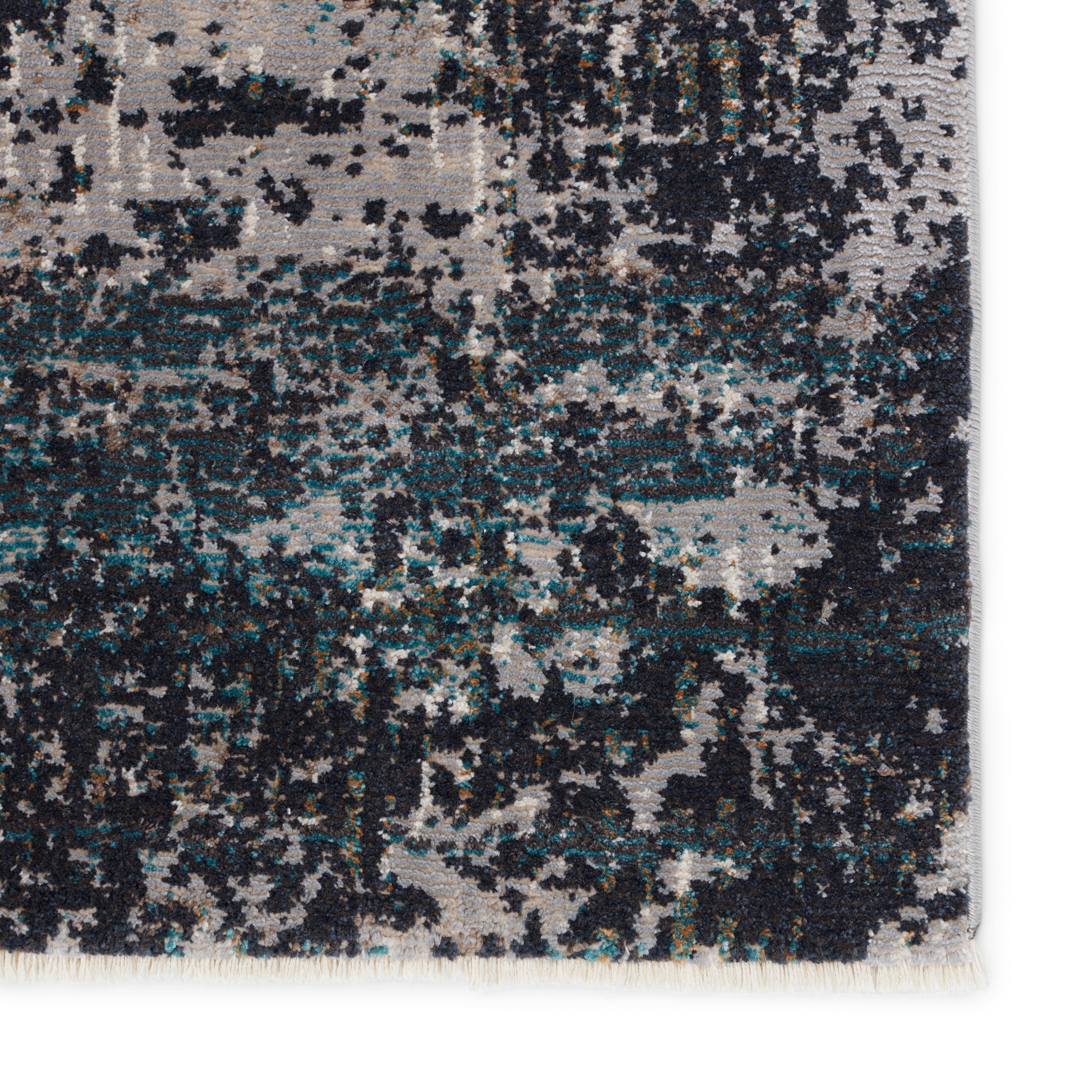 Vibe by Aubra Abstract Teal/ Gray Runner Rug (2'6"X12') - Image 3
