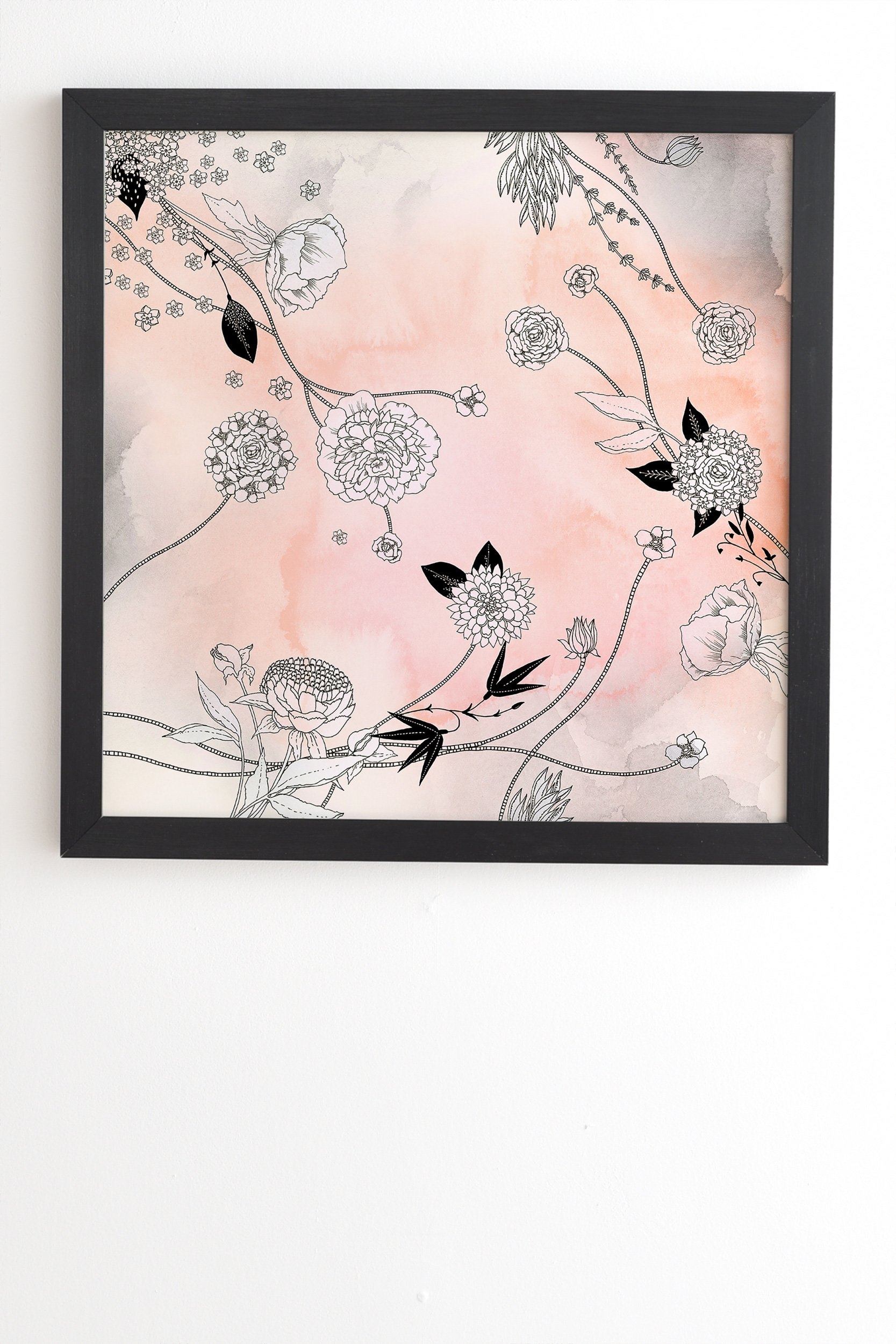 Iveta Abolina Coral Dust Black Framed Wall Art - 14" x 16.5" - Image 1