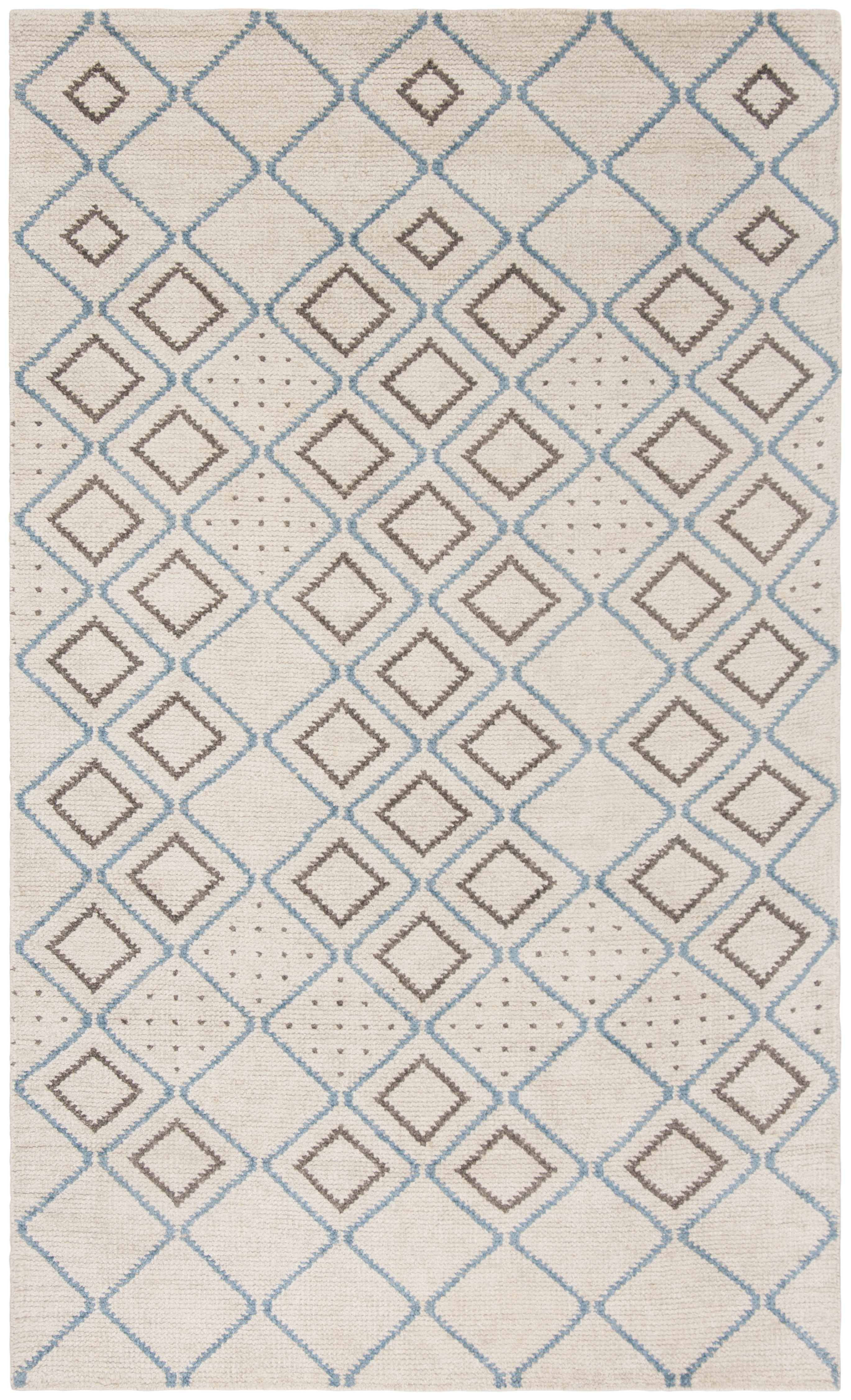 Arlo Home Hand Knotted Area Rug, STW902A, Silver/Blue,  5' X 8' - Image 0